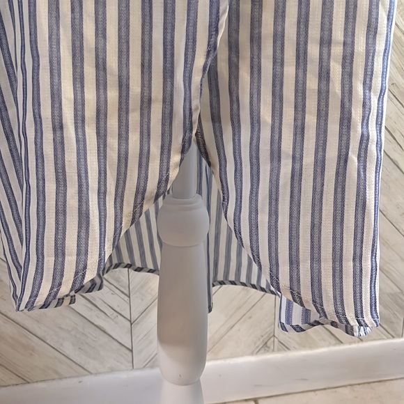 Gianni Bini Girls mock wrap skirt, blue/white striped XL - Picture 2 of 8